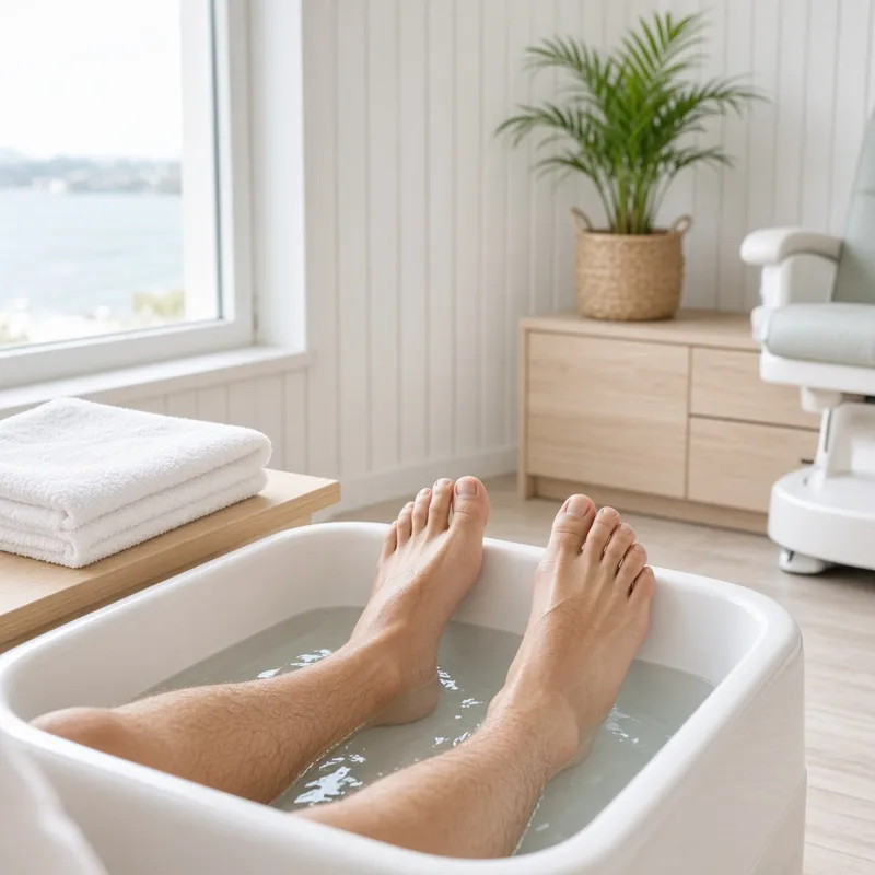 Men's pedicure at Neo Nail Bar, Key Biscayne